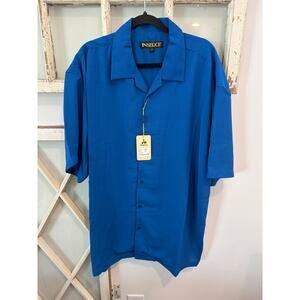 NWT Inserch size 2XL blue button down mens shirt